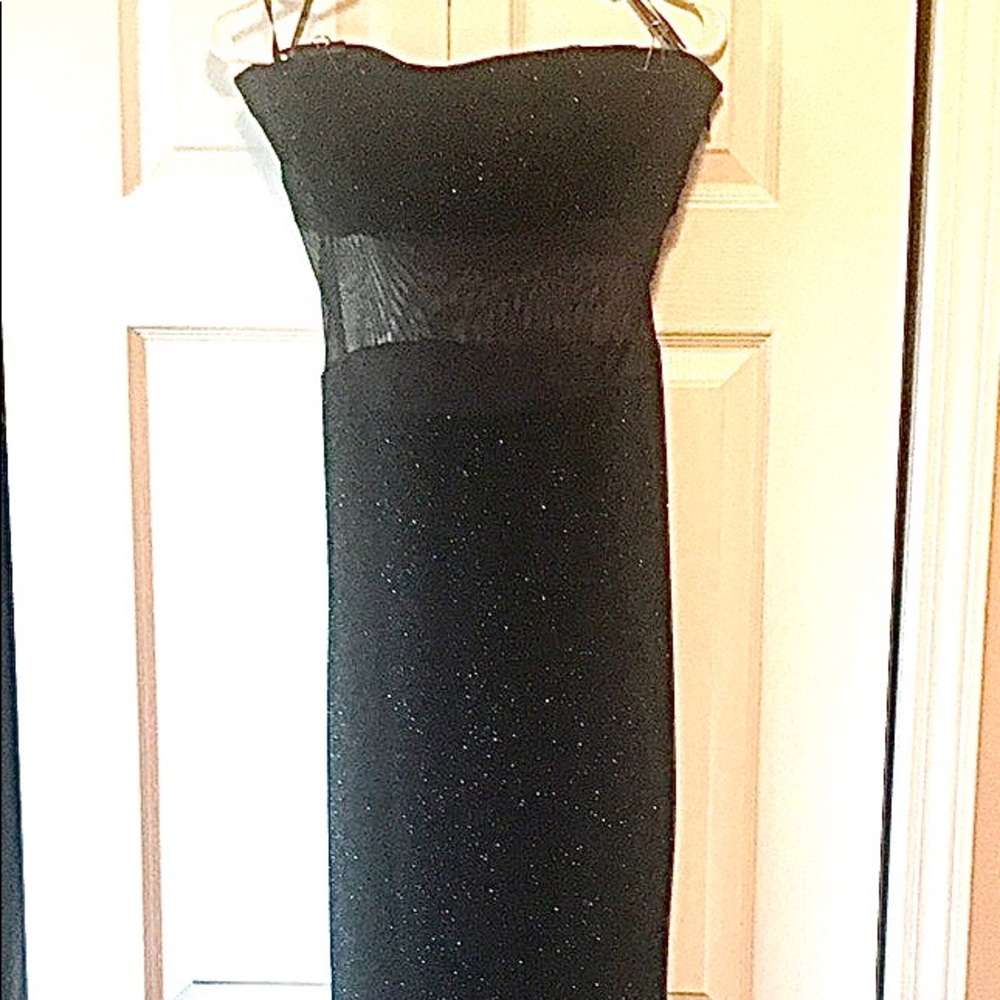 Stunning Black Shimmer Evening Gown-Size 9